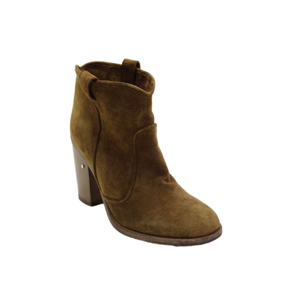 Laurence Dacade Womens Slip On Block Heel Ankle Booties Brown Suede Size 36.5